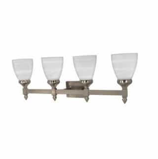 Nuvo 100W 29 in. Triumph Vanity Fixture, Alabaster Glass, Brushed Nickel