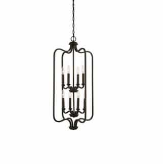 Nuvo 60W Willow Pendant Light, Caged, 8-Light, Forest Bronze