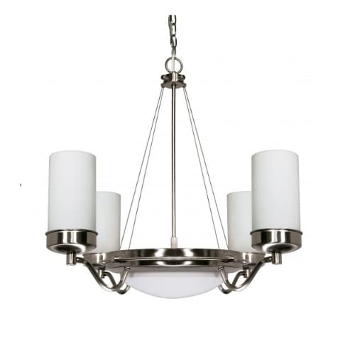 Polaris 29" Chandelier Light, Frosted Glass Shades