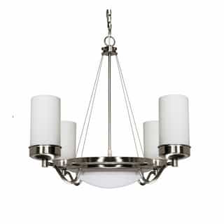 Nuvo Polaris 29" Chandelier Light, Frosted Glass Shades