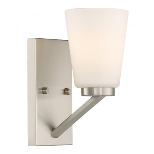Nome Vanity Light Fixture, Brushed Nickel, Frosted Glass