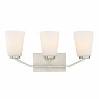 Nuvo Nome 3-Light Vanity Light Fixture, Brushed Nickel, Frosted Glass