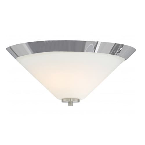 Nome 2-Light Flush Mount Light Fixture, Brushed Nickel, Frosted Glass