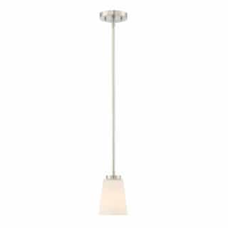 Nuvo Nome Pendant Light Fixture, Brushed Nickel, Frosted Glass