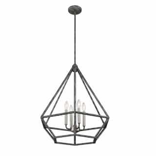 Orin Pendant Light Fixture, Brushed Nickel Accents Finish, 4 Lights
