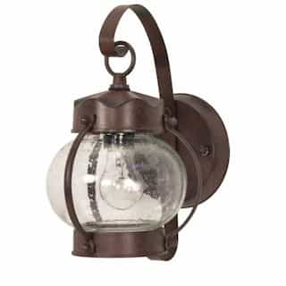 11" Onion Wall Lantern Light, Old Bronze, Clear Seed Glass