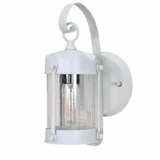 Nuvo 11" Piper Wall Lantern, Clear Seed Glass, White Finish