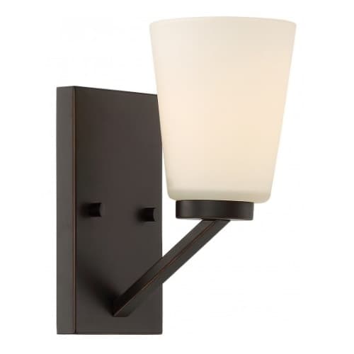Nome Vanity Light Fixture, Mahogany Bronze, Frosted Glass