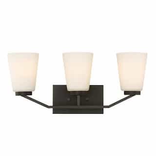 Nuvo Nome 3-Light Vanity Light Fixture, Mahogany Bronze, Frosted Glass