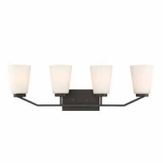 Nuvo Nome 4-Light Vanity Light Fixture, Mahogany Bronze, Frosted Glass