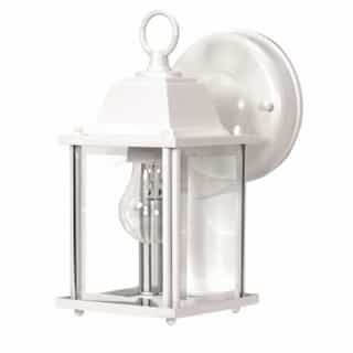 9" Cube Wall Lantern, Clear Beveled Glass, White Finish