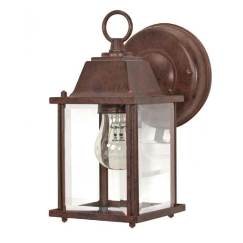 Nuvo 9" Cube Wall Lantern, Clear Beveled Glass, Old Bronze Finish