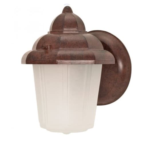 Nuvo 9" Hooded Wall Lantern, Satin Frosted Glass, Old Bronze Finish