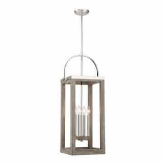 Nuvo Bliss Pendant Light, Driftwood Finish/Polished Nickel Accents