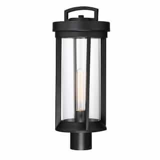 60W, Huron Post Lantern Light, Aged Bronze and Clear Glass
