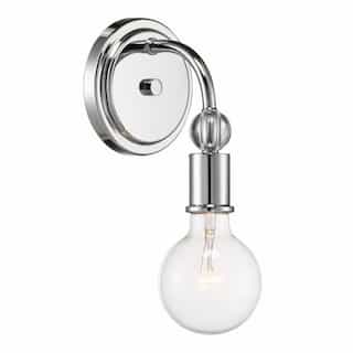 Nuvo Bounce Wall Sconce Light Fixture, Polished Nickel w/ K9 Crystal