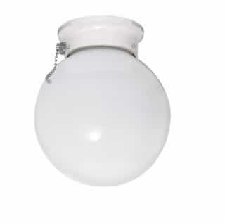 Nuvo 6in Ceiling Light Fixture, Ball with Pull Chain, Brushed Nickel