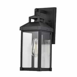 100W Corning Wall Lantern w/Clear Water Glass , Medium, 120V, Black