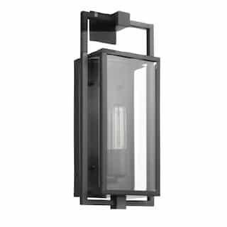 Nuvo 60W Exhibit Wall Lantern, Medium, 120V, Black/Clear Beveled Glass