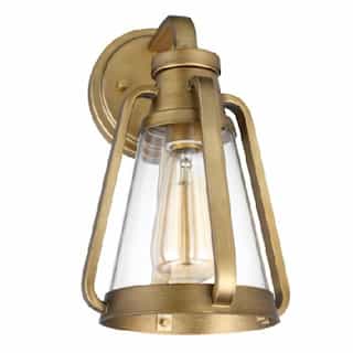Nuvo 60W Everett Wall Sconce, 1-Light,  120V, Natural Brass/Clear Glass
