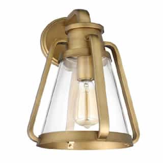 Nuvo 60W Everett Wall Sconce, 1-Light, Large, 120V,Natural Brass/Clear Glass