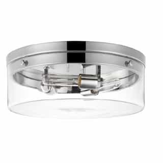 60W Intersection Flush Mount, Large, 120V, Clear Glass/Polished Nickel