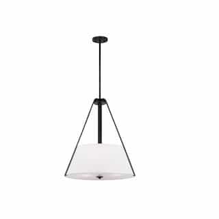 Brewster Pendant Fixture wo Bulbs, 3-Light, Faux Leather Straps, BW