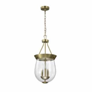 11-in Boliver Pendant Light Fixture w/o Bulbs, 3-Light, Vintage Brass