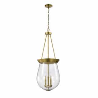 14-in Boliver Pendant Light Fixture w/o Bulbs, 3-Light, Vintage Brass