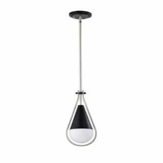 6-in Admiral Pendant Fixture w/o Bulb, Matte Black/Brushed Nickel