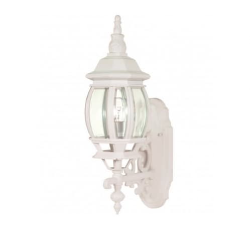 100W 20 in. Central Park Wall Lantern, Clear Beveled Panels, White