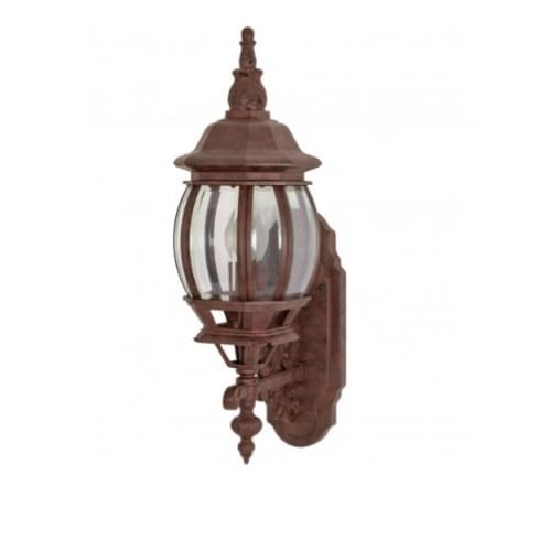 Nuvo 100W 20 in. Central Park Wall Lantern, Clear Beveled Panels, Old Bronze