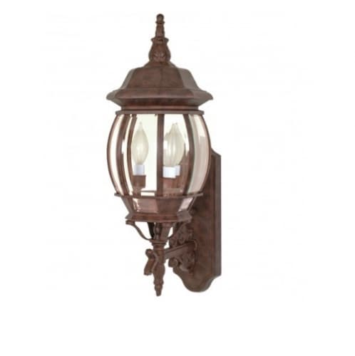 Nuvo 60W 22.75 in. Central Park Wall Lantern, Clear Beveled Panels, Old Bronze