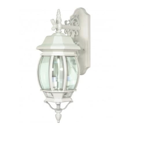 60W 22.75 in. Central Park Wall Lantern Arm Down, Clear Beveled Panels