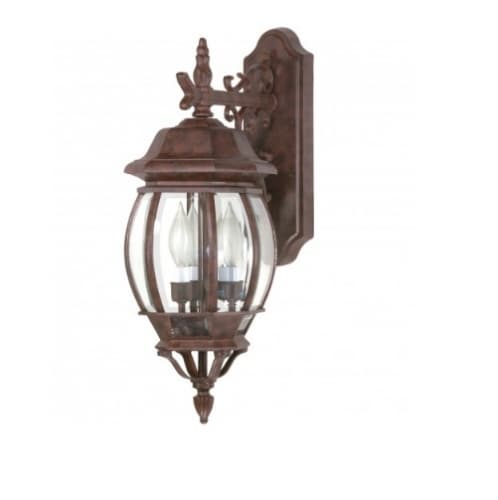 60W 22.75 in. Central Park Wall Lantern Arm Down, Clear Beveled Panels