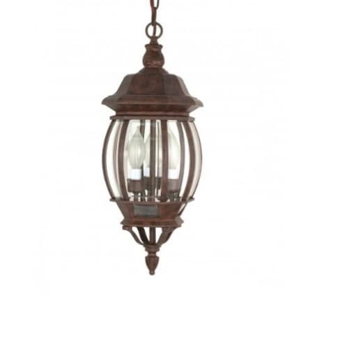 Nuvo 60W 20 in. Central Park Hanging Lantern, Clear Beveled Panels, Old Bronze