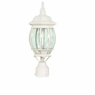 Nuvo 60W 21 in. Central Park Post Lantern, Clear Beveled Panels, White