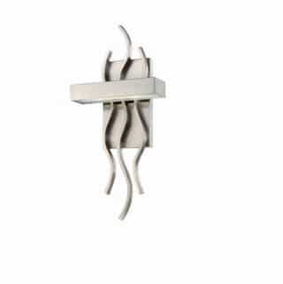 10W Wave LED Wall Sconce, Brushed Nickel, 3000K