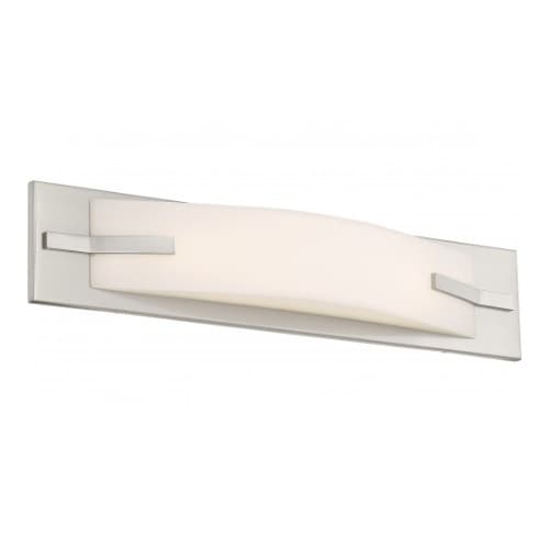 Nuvo Bow LED 19" Vanity Light Fixture, Brushed Nickel, Frosted Acrylic