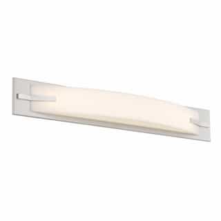 Bow LED 29" Vanity Light Fixture, Brushed Nickel, Frosted Acrylic