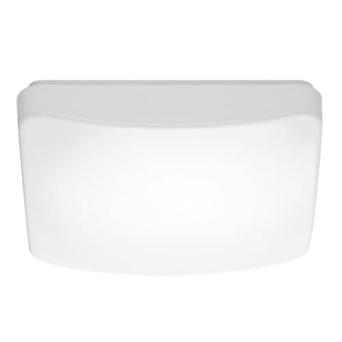 Nuvo LED Flush Mount 11" Square Light Fixture, White, Polymer