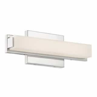Nuvo Slick LED 13" Vanity Light Fixture, Polished Nickel, Frosted Acrylic