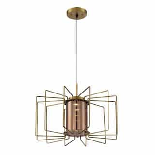Nuvo 12W, Wired LED Pendant Lights, Vintage Brass Finish