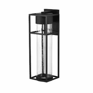 10W LED Ledges Wall Lantern, Large, Dimmable, 120V, Black/Clear Glass