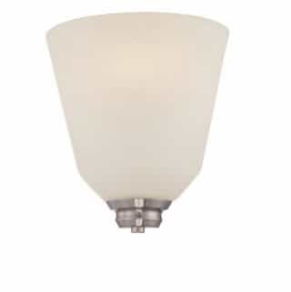 Nuvo 10.5W Calvin Wall Sconce Light, Satin White, 1-Light, Brushed Nickel