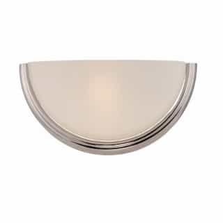 9W Dylan Wall Sconce Light, Etched Opal, Polished Nickel