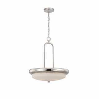 Nuvo 29.4W Dylan Pendant Light, Etched Opal, Polished Nickel