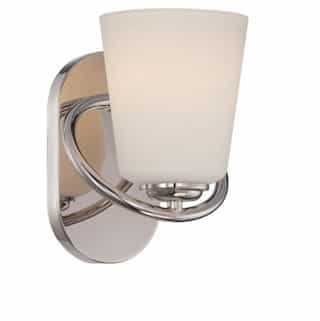 9.8W Dylan Vanity Light Fixture, Etched Opal, Polished Nickel