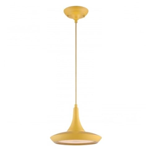 Nuvo 20W Fantom LED Colored Pendant Light, Rayon Wire, Yellow Finish