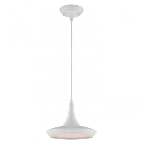 Nuvo 20W Fantom LED Colored Pendant Light, Rayon Wire, White Finish